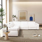 Yohan Reclining White Boucle Sectional Corner Sofa 139"