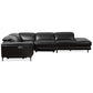 Zander Reclining Black Leather Sectional Corner Sofa 117"
