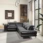 Zander Reclining Black Leather Sectional Corner Sofa 117"
