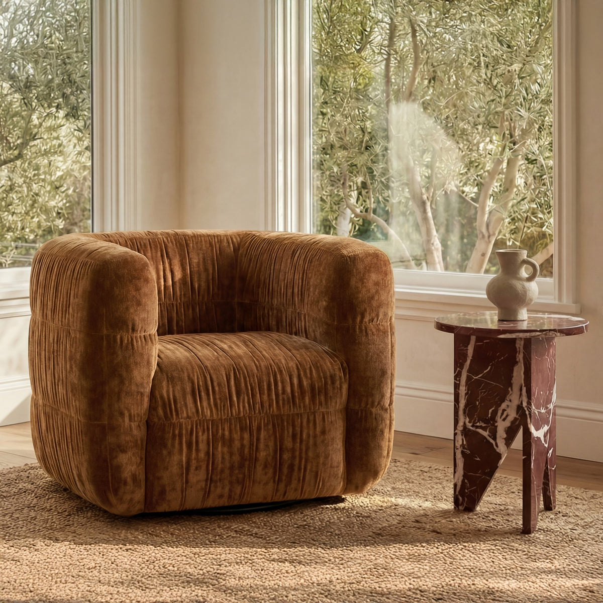 Robson Swivel Chair – 35" Upholstered Accent Chair (3 Colors) (4)