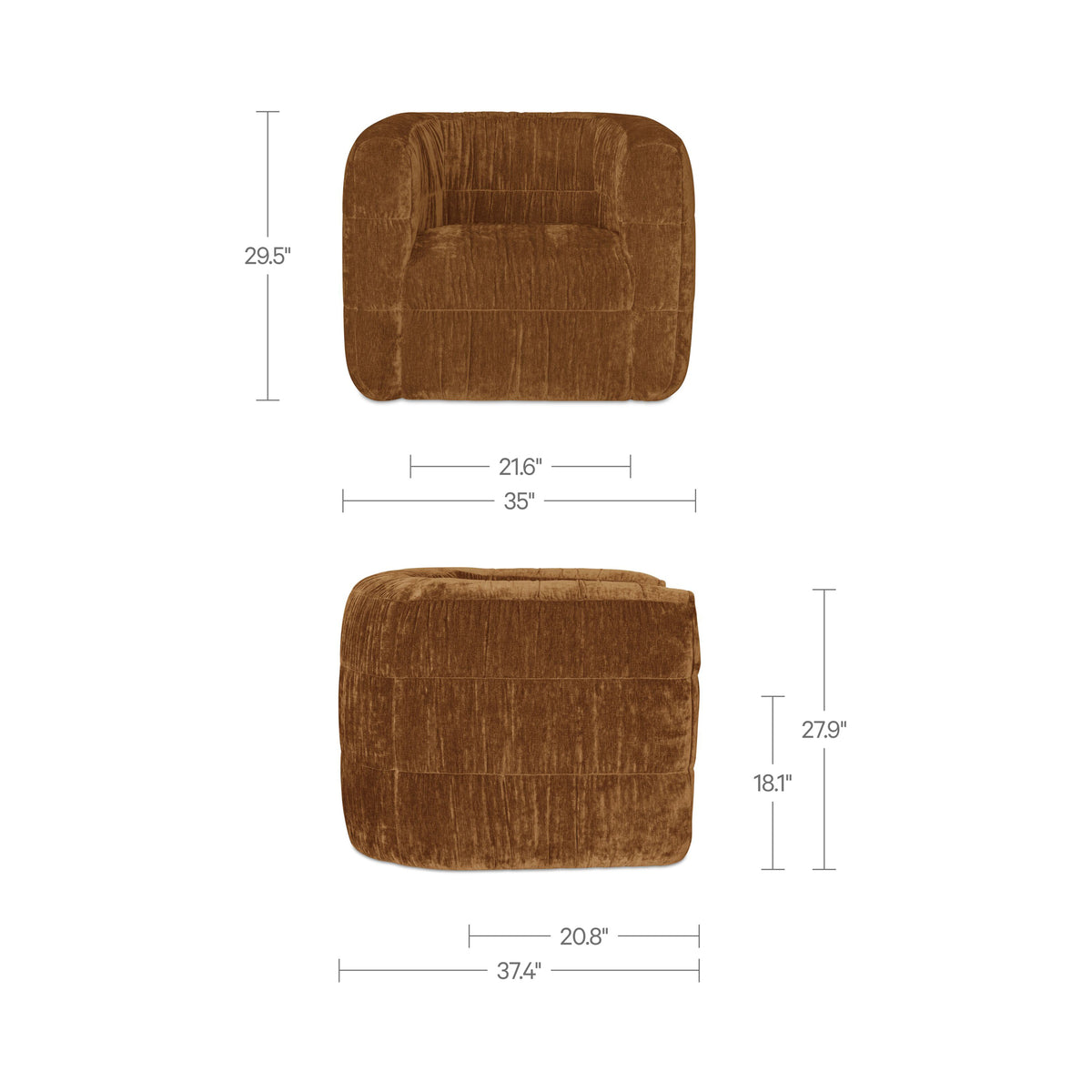 Robson Swivel Chair – 35" Upholstered Accent Chair (3 Colors) (7)