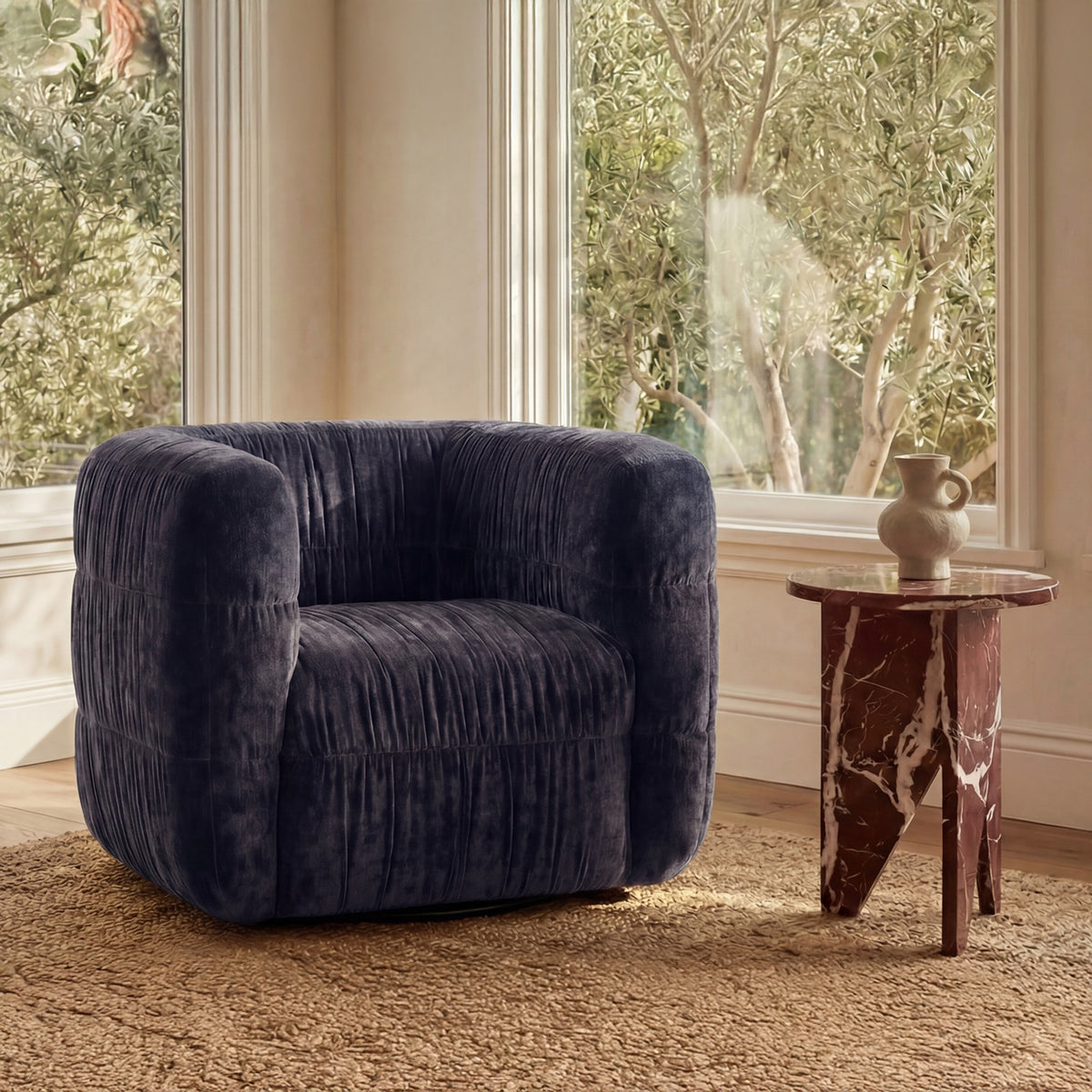 Robson Swivel Chair – 35" Upholstered Accent Chair (3 Colors) (10)