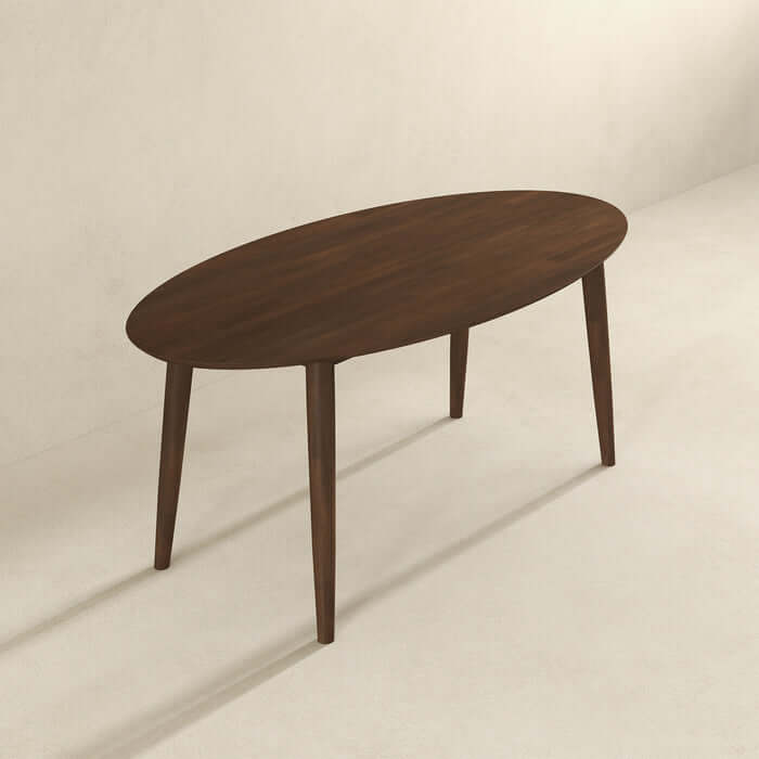 Ada MCM Walnut Wood Oval Dining Table 67"