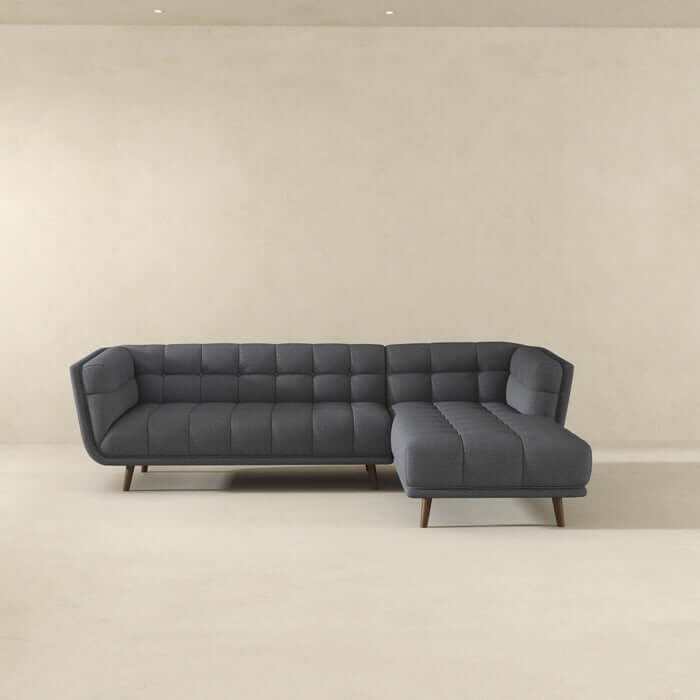 Tufted L-Shape Chaise Sofa Sectional 102.5”