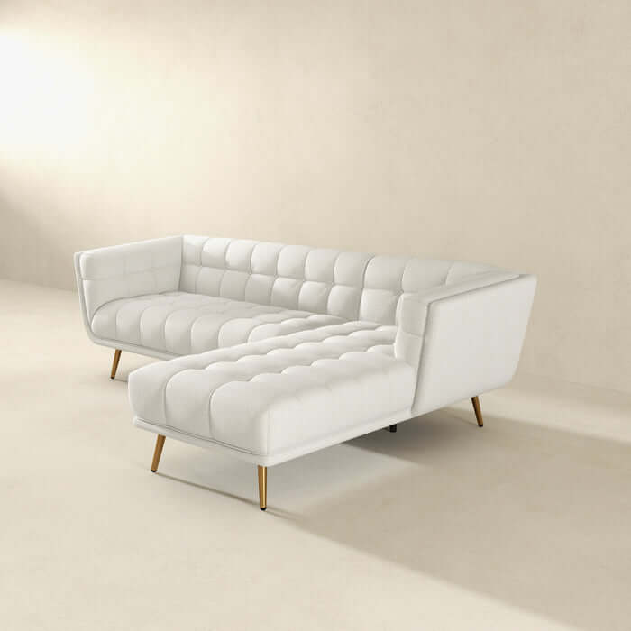 Tufted L-Shape Chaise Sofa Sectional 102.5”