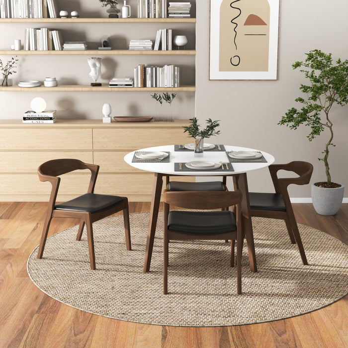 Alina MCM Round Walnut Dining Table 43"