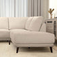 Amara MCM Cream Chaise Sofa Sectional 120"