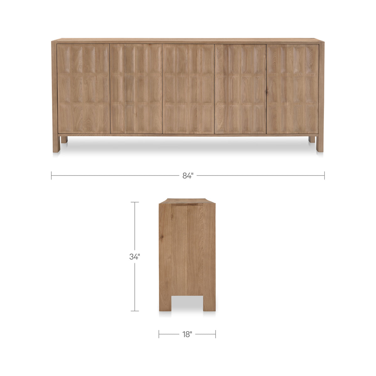 Roland Sideboard – 84" Solid Oak Sideboard (12)