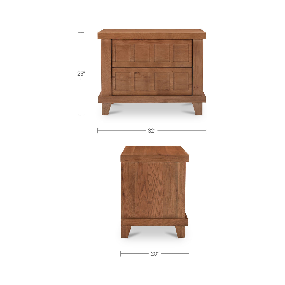 Enya Nightstand – 32" Red Oak Nightstand (11)