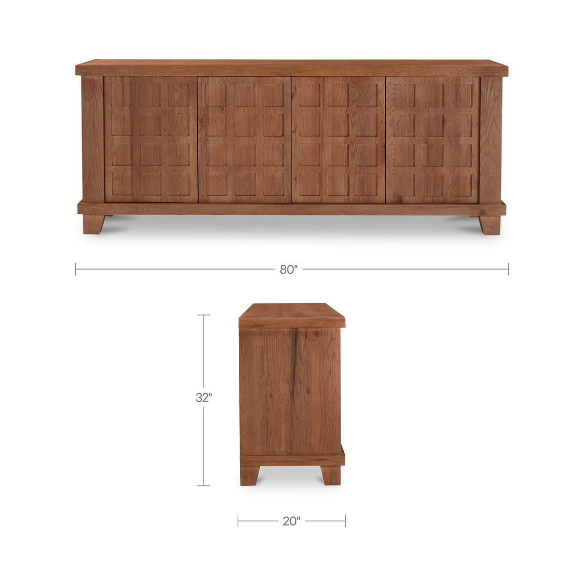 Enya Sideboard – 80" Oak Sideboard (2 Colors) (27)