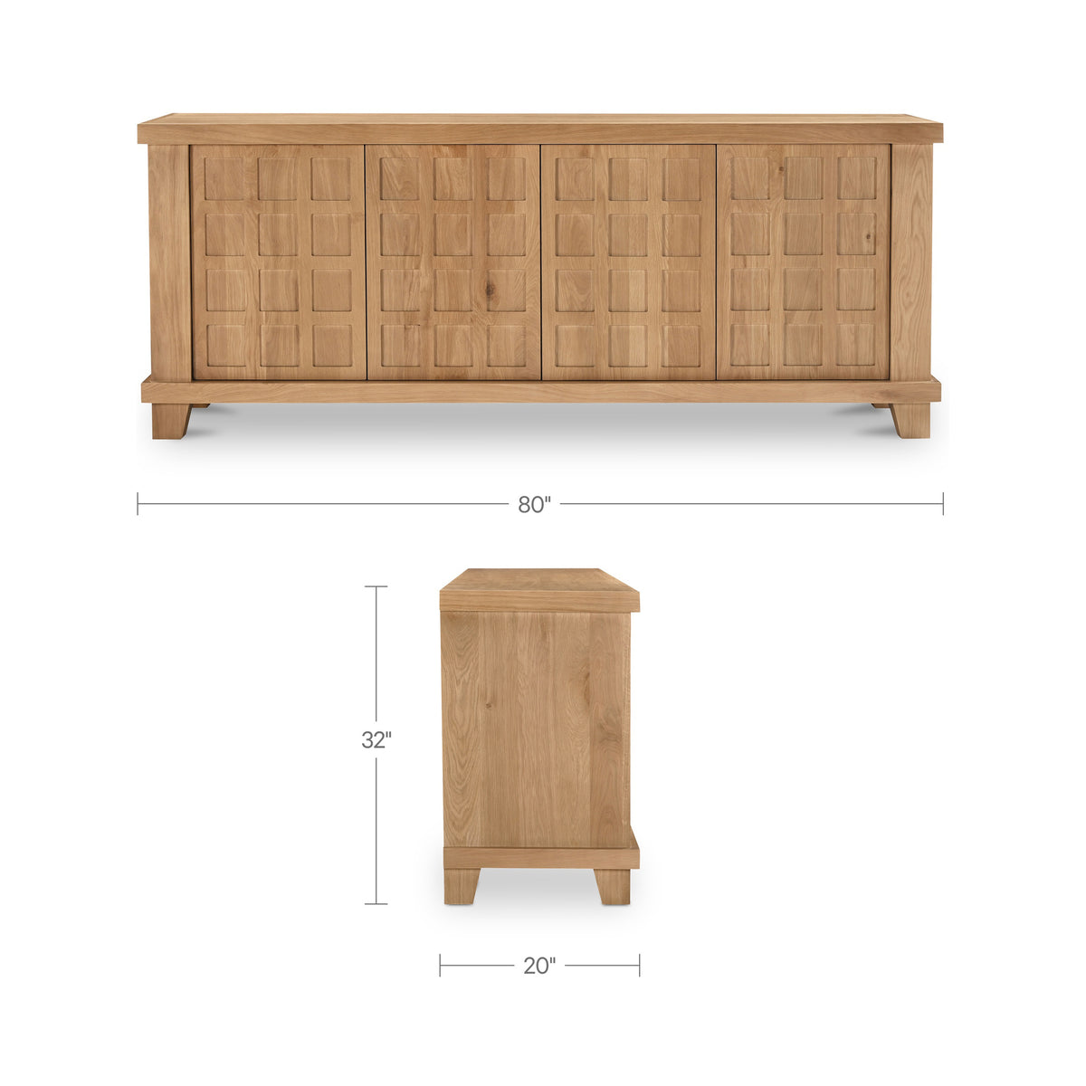 Enya Sideboard – 80" Oak Sideboard (2 Colors) (12)