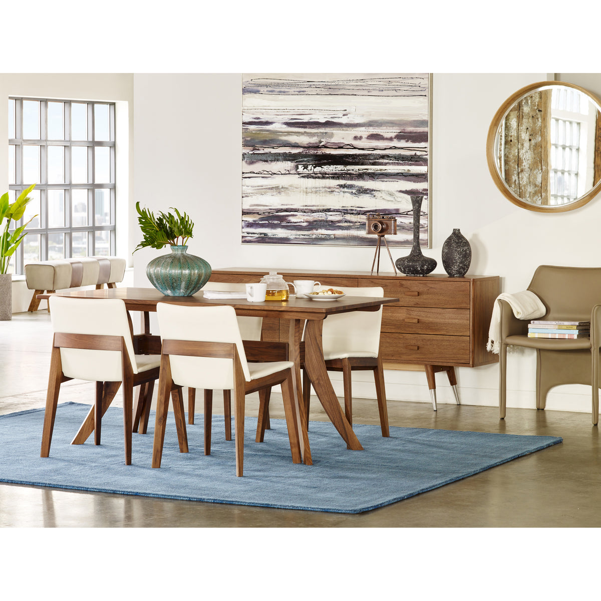 Deco Dining Chair – 21" Walnut Frame Dining Chair, Set of 2 (3 Colors) (13)