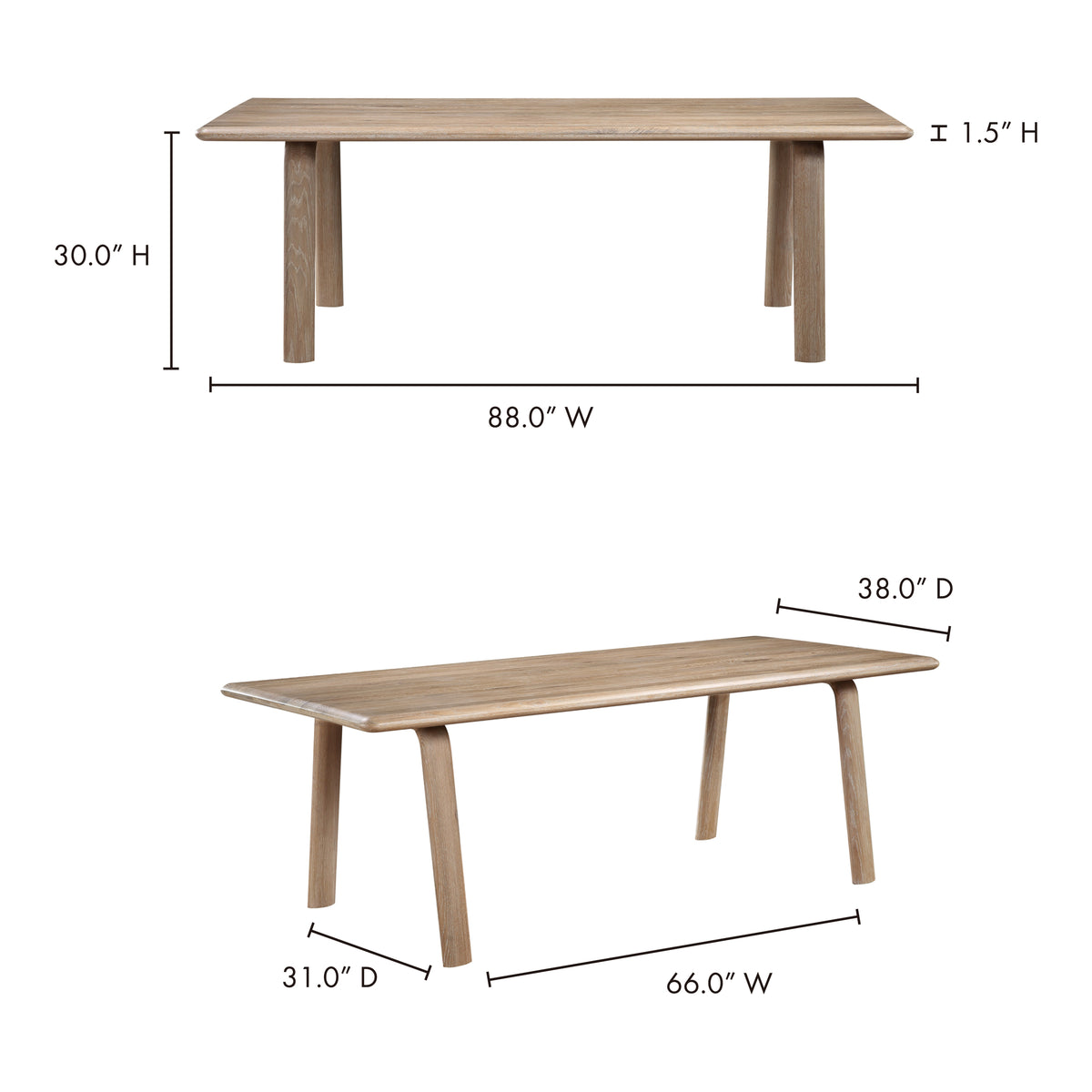 Malibu Dining Table – 88" Solid Wood Dining Table (2 Colors) (24)