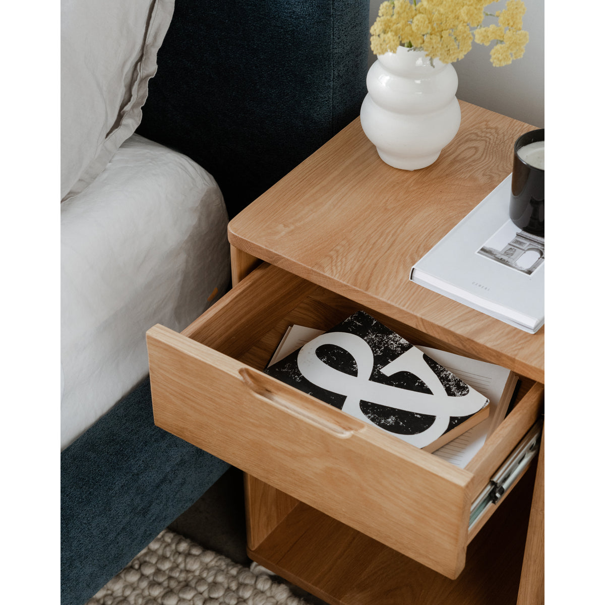 Osamu Nightstand – 17" Solid White Oak Nightstand (8)