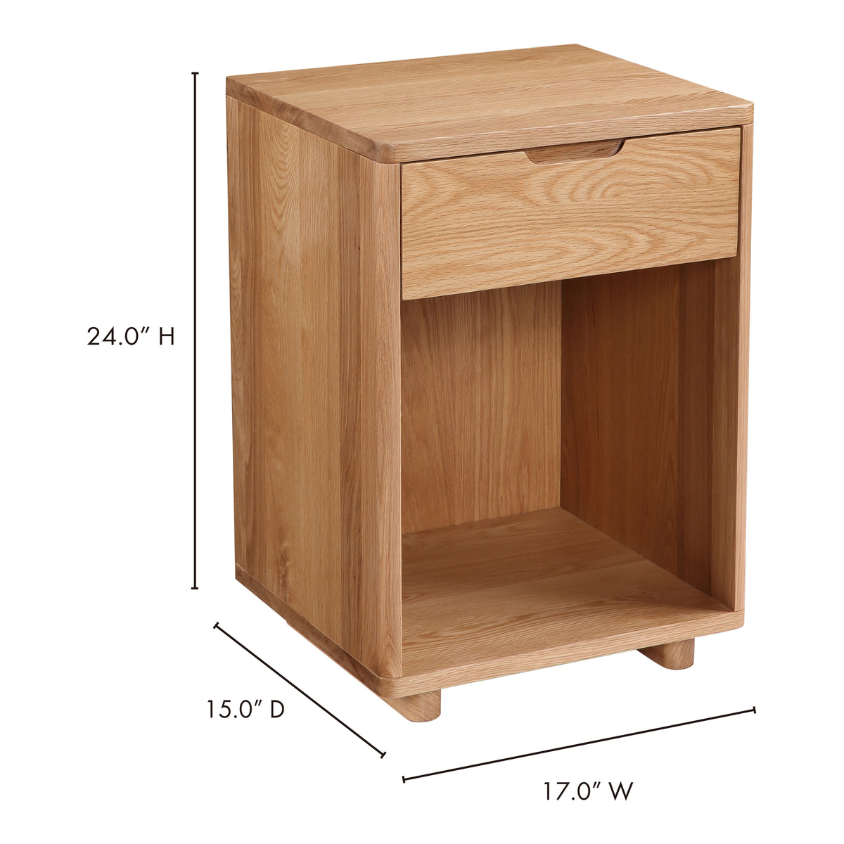 Osamu Nightstand – 17" Solid White Oak Nightstand (10)