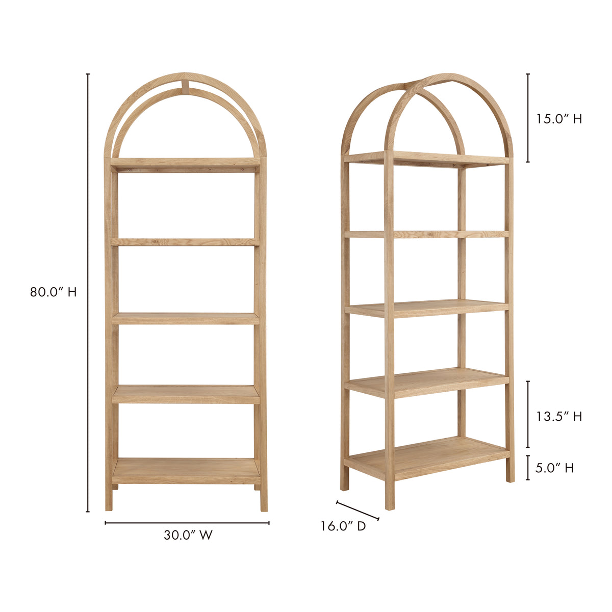 Eero Bookcase – 80" Solid Wood Bookcase (3 Colors) (11)