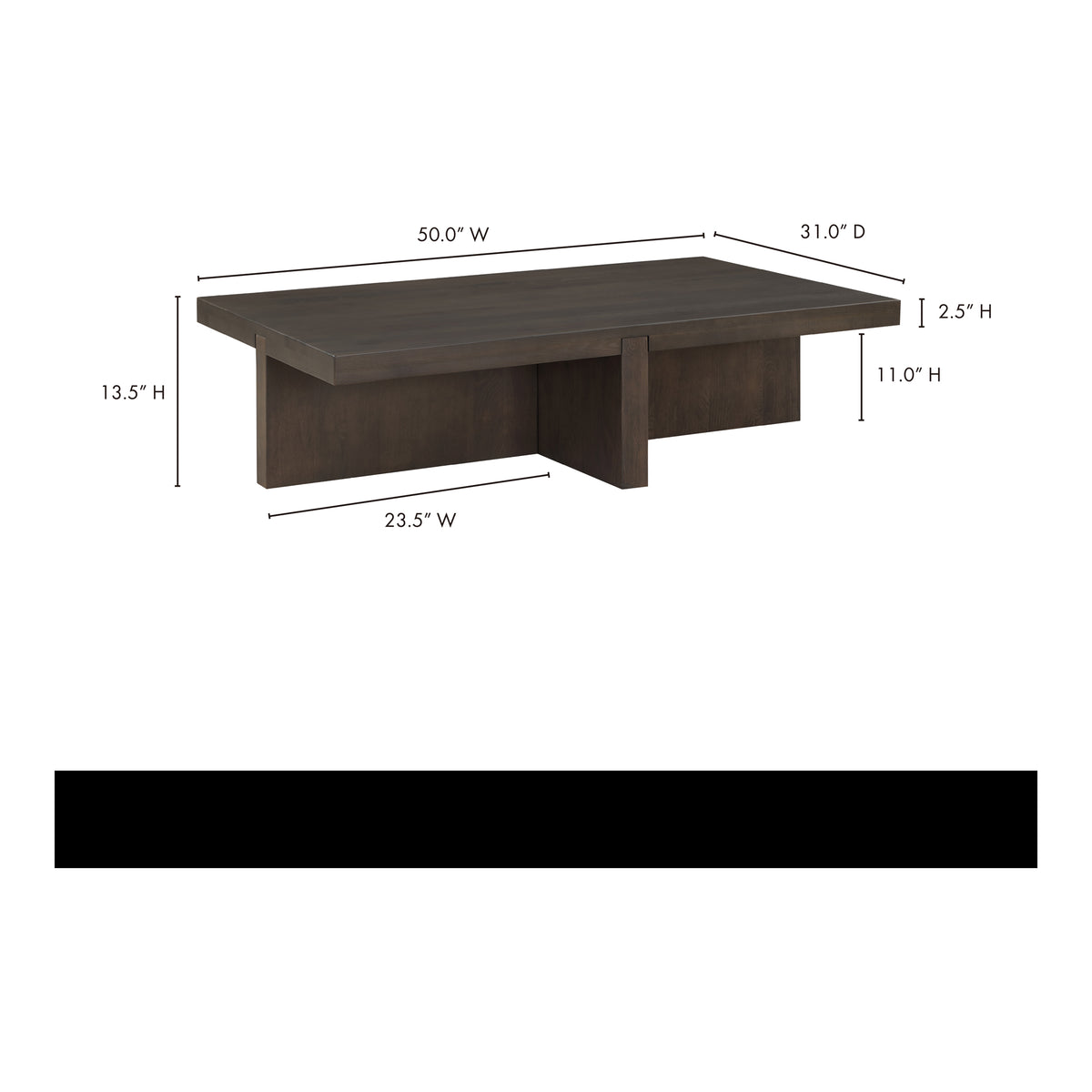 Folke Coffee Table – 50" Rectangular Solid Wood Coffee Table (2 Colors) (20)