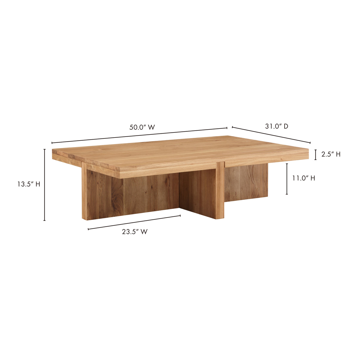 Folke Coffee Table – 50" Rectangular Solid Wood Coffee Table (2 Colors) (10)