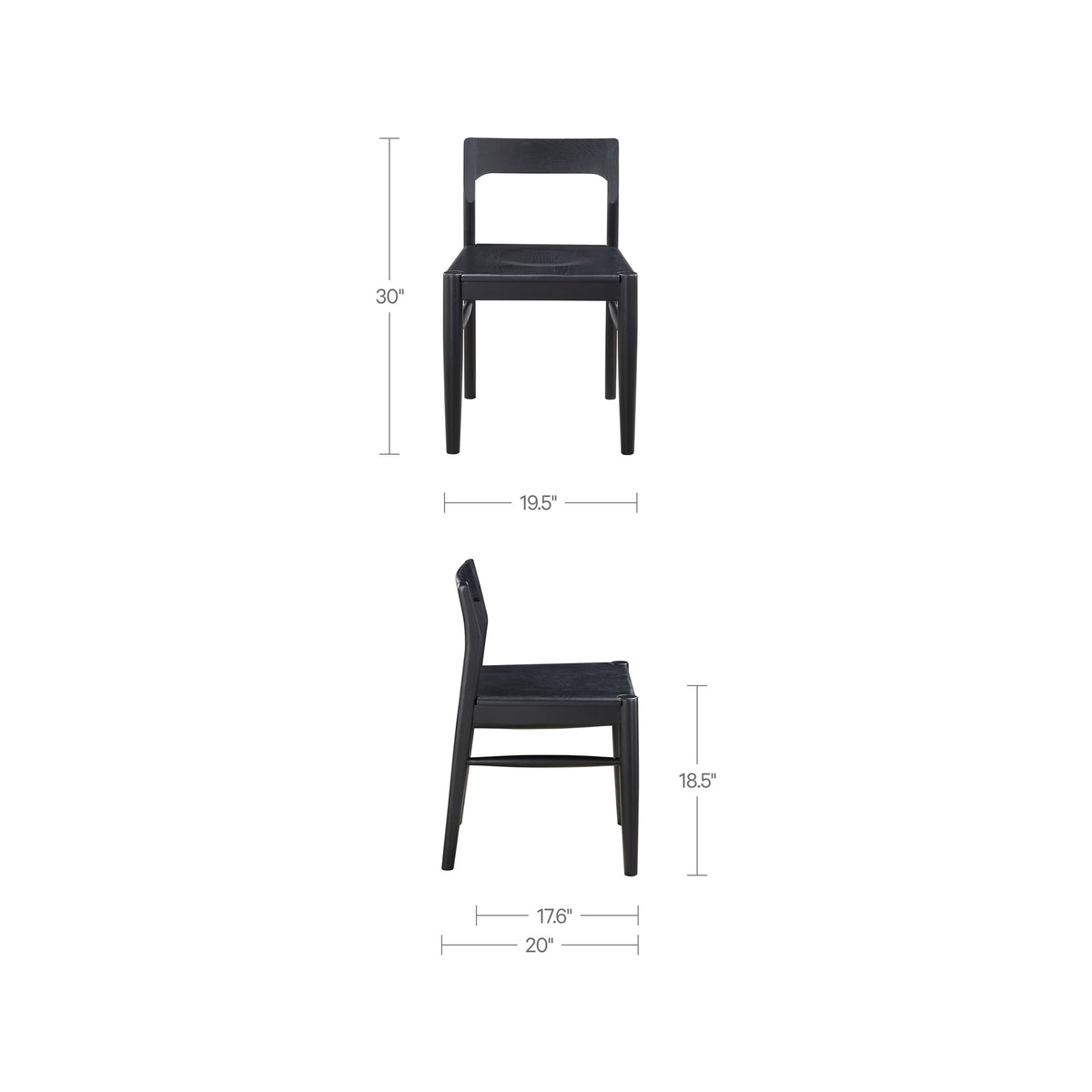 Owing Dining Chair – 19.5" Solid Wood Dining Chairs, Set of 2 (3 Colors) (38)