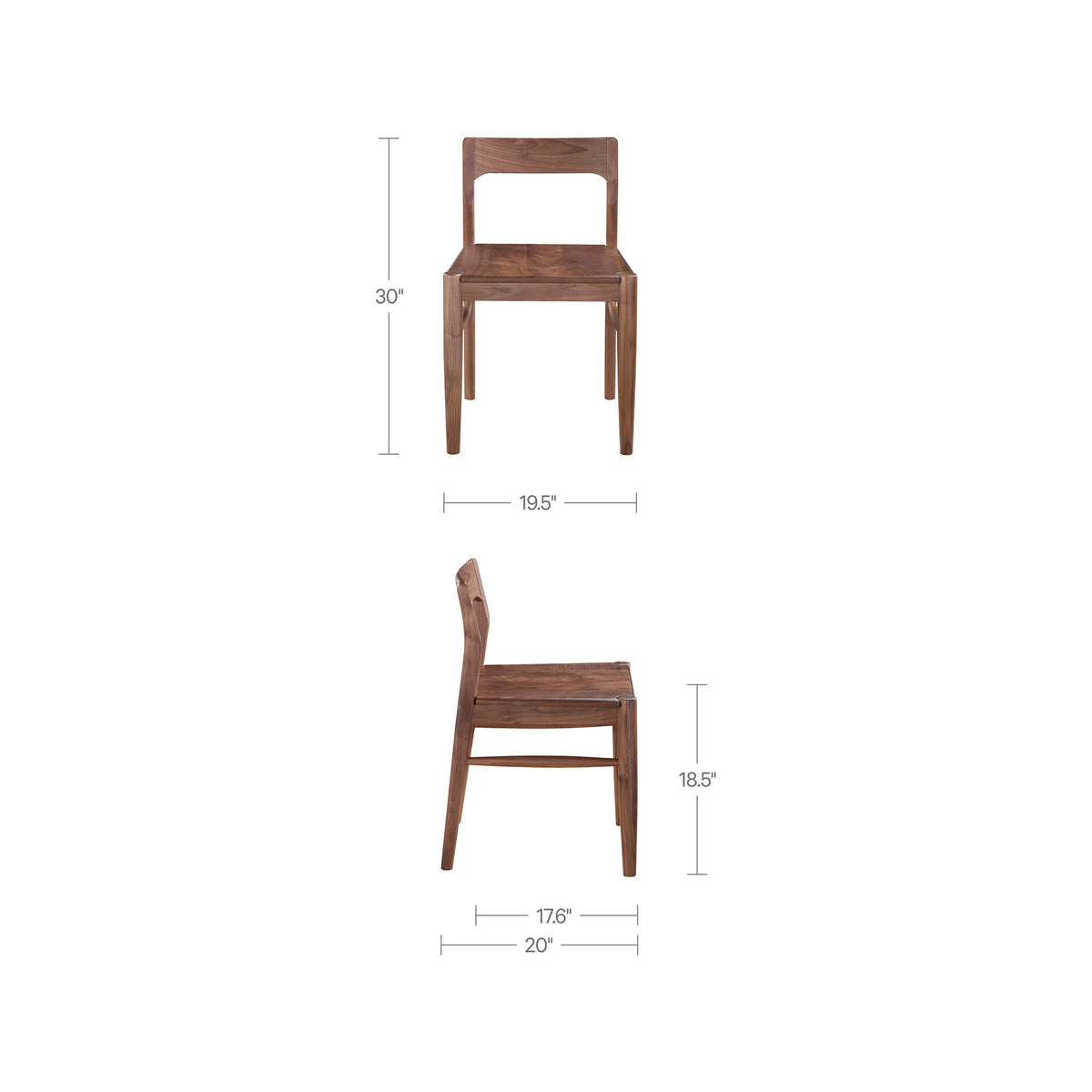 Owing Dining Chair – 19.5" Solid Wood Dining Chairs, Set of 2 (3 Colors) (12)