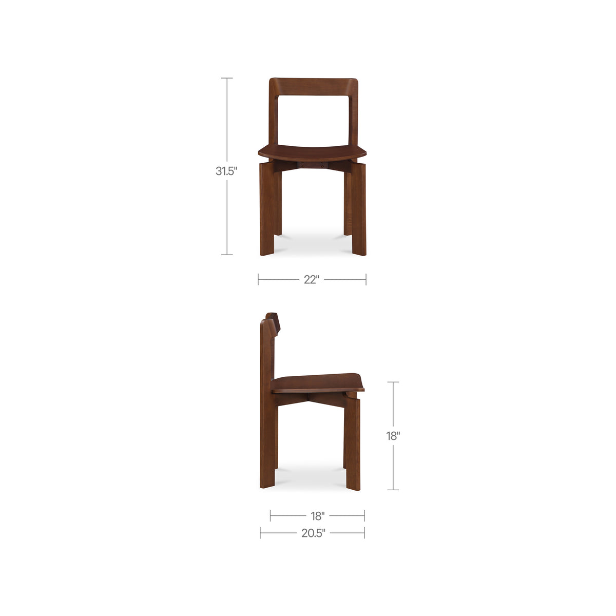 Daifuku Dining Chair Set of 2 – 22" Solid Ash Dining Chairs (12)