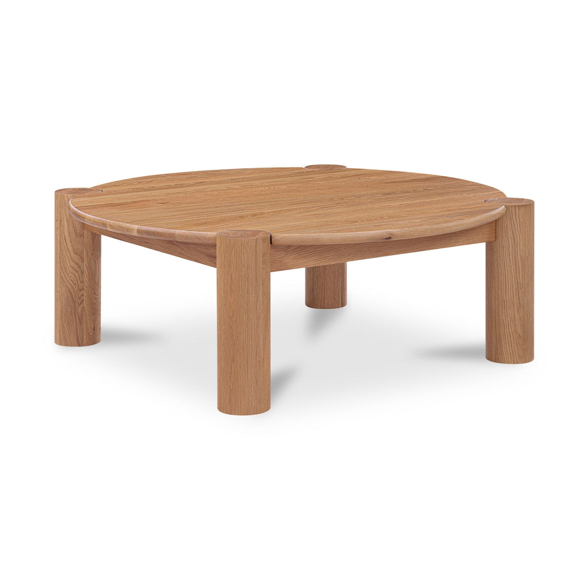 Jack Coffee Table – 43.3" Round Solid Oak Coffee Table (2)