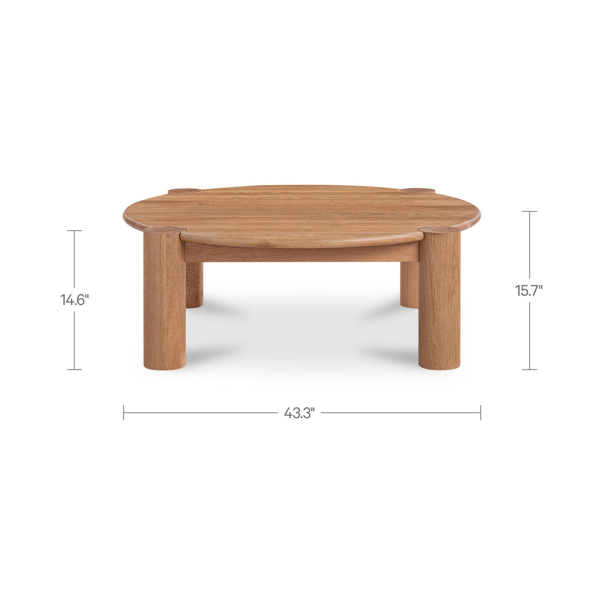 Jack Coffee Table – 43.3" Round Solid Oak Coffee Table (9)