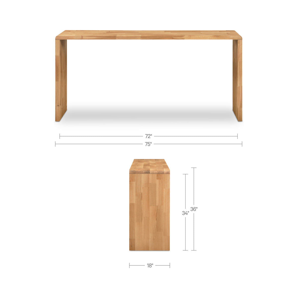 Carrie Counter Table – 75" Solid Oak Counter Table (8)