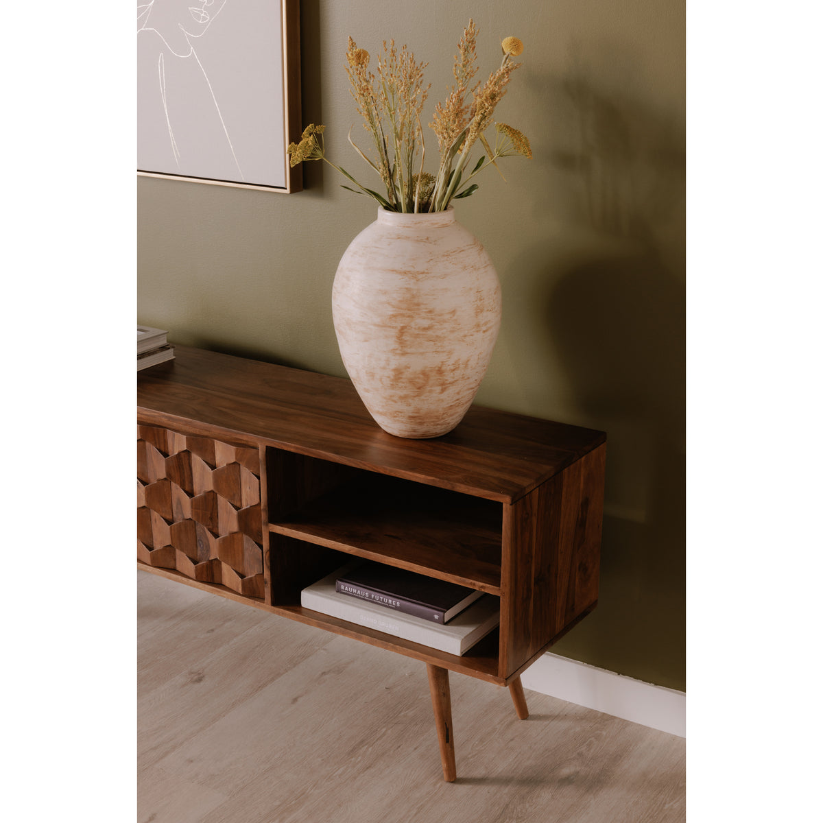 O2 TV Cabinet – 57" Sheesham Wood TV Cabinet (10)