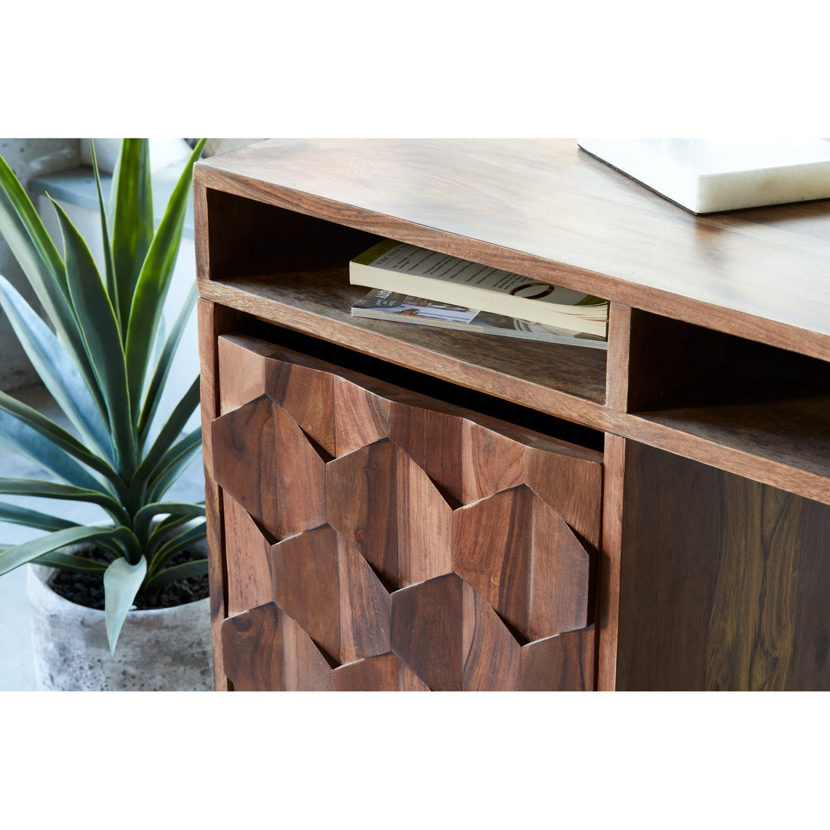 O2 Desk – 53.5" Sheesham Wood Desk (9)