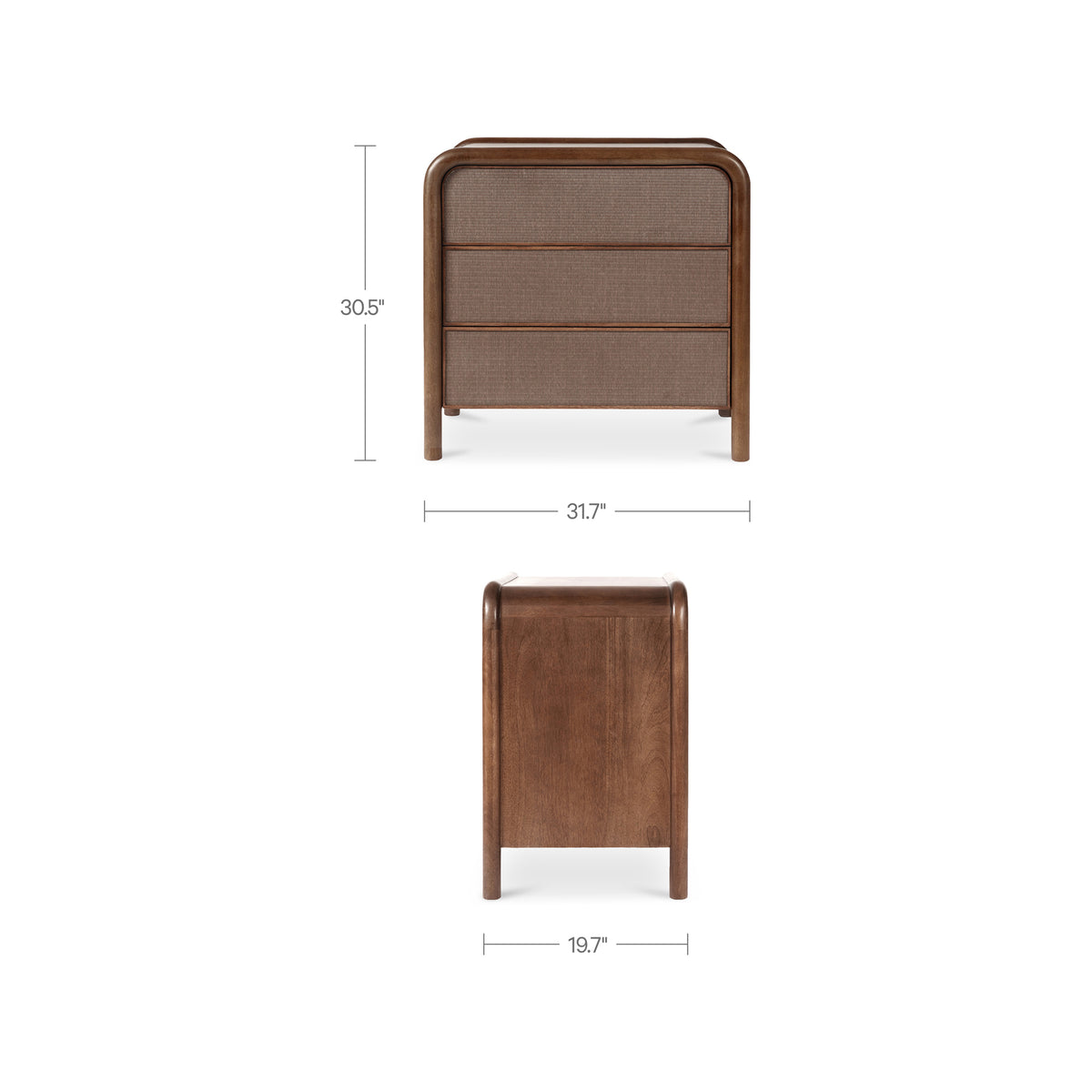 Rye Nightstand – 31.75" Mango Wood 3 Drawer Nightstand (13)
