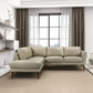 Benson L Shape Leather Sectional Chaise Sofa 97'