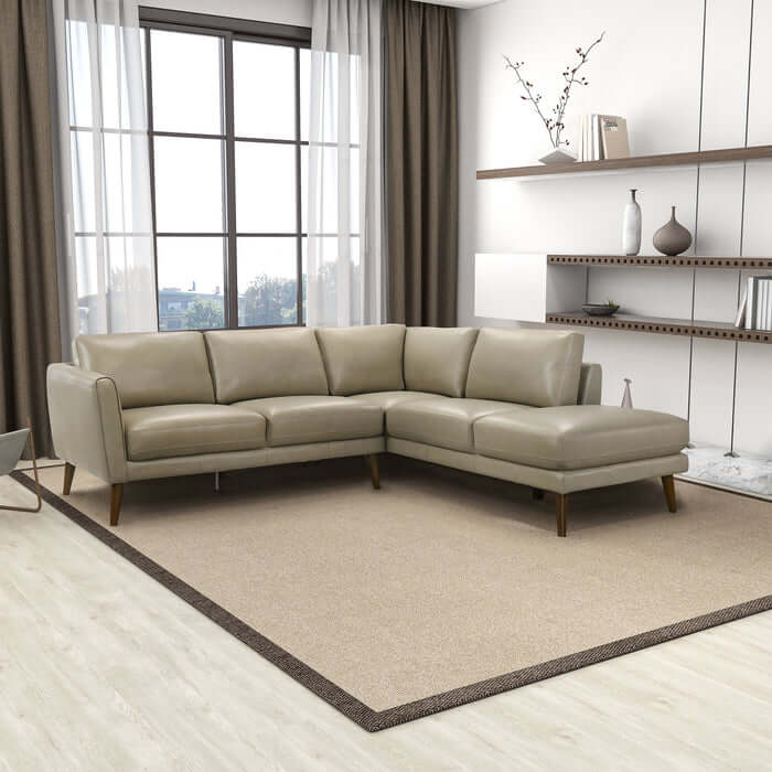 Leather Sectional Chaise Sofa L-Shape 97” – in room setting