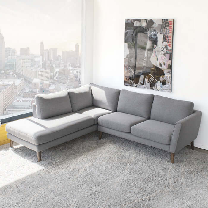 Fabric L-Shape Sectional Chaise Sofa 97” – in room setting