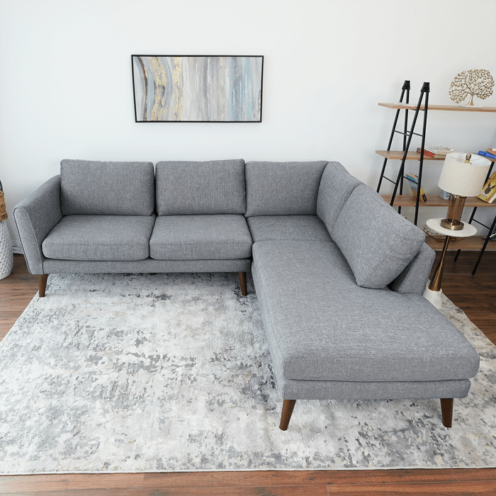 Fabric L-Shape Sectional Chaise Sofa 97” – in room setting