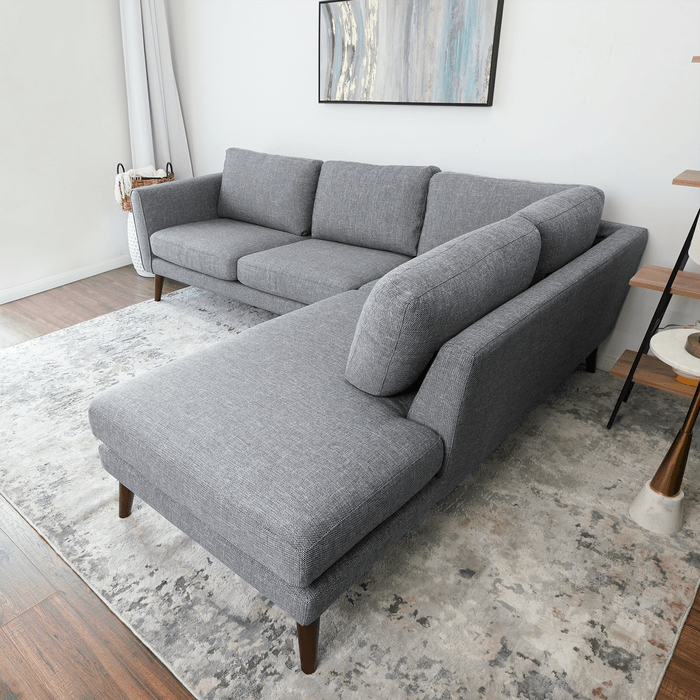 Fabric L-Shape Sectional Chaise Sofa 97” – in room setting
