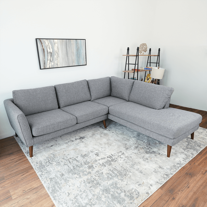 Fabric L-Shape Sectional Chaise Sofa 97” – in room setting