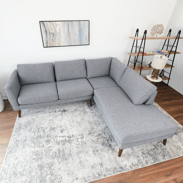 Fabric L-Shape Sectional Chaise Sofa 97” – in room setting