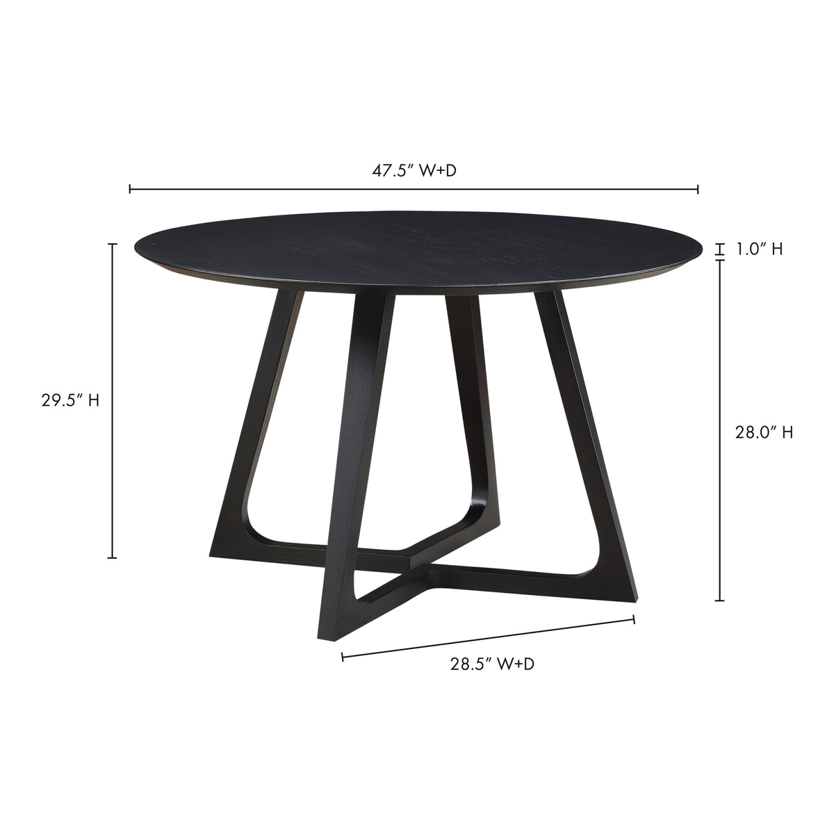 Godenza Round Dining Table – 47" Solid Wood Round Dining Table (2 Colors) (19)