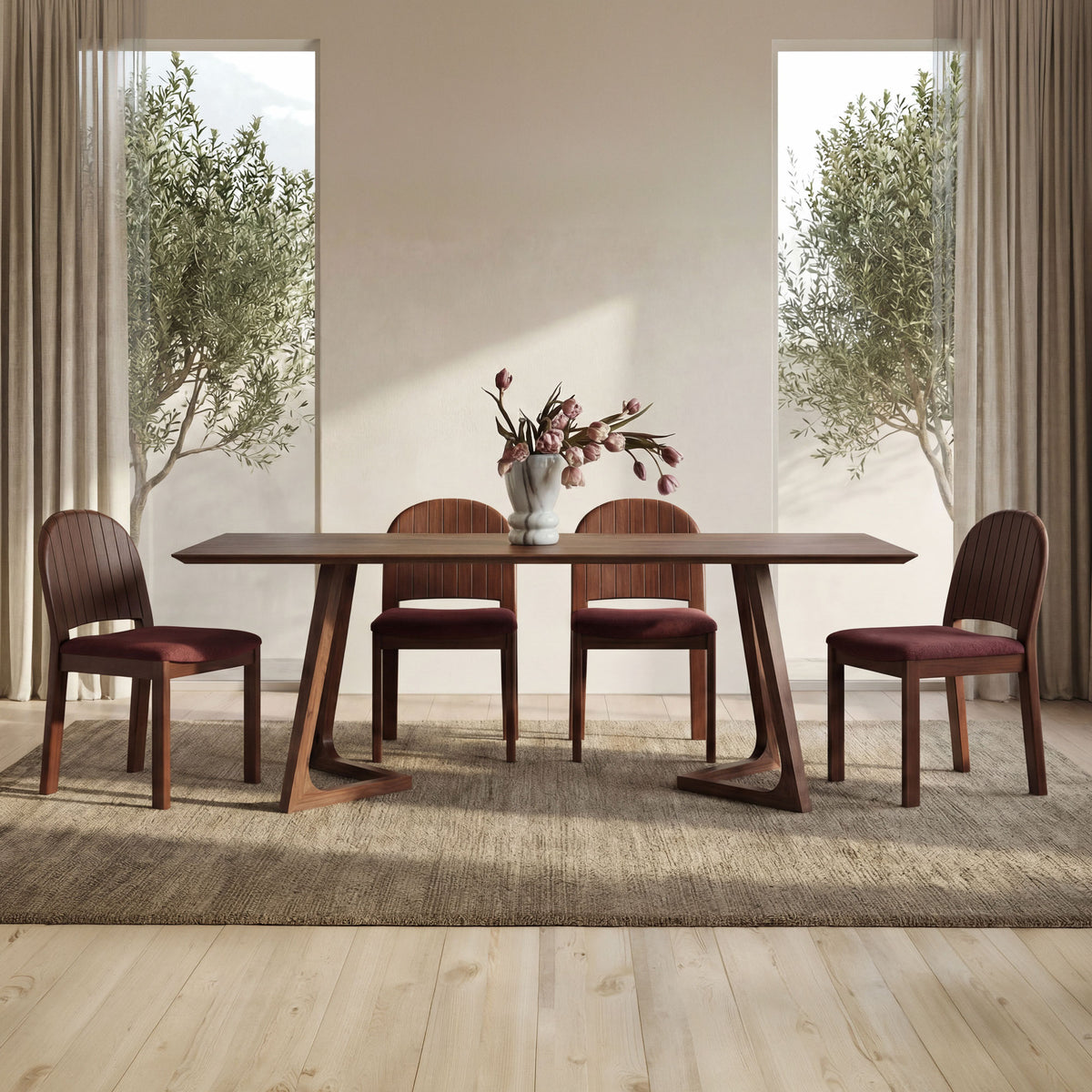 Godenza Rectangular Dining Table – 71" Solid Walnut Dining Table (9)