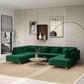 Brooke MCM Velvet U-Shape Dual Chaise Sectional Sofa 131"