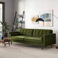 Casey MCM Button Tufted Back Velvet Sofa 84" (6 Colors)