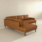 Corbin MCM Tan Leather Sectional Chaise Sofa 108"