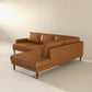 Corbin MCM Tan Leather Sectional Chaise Sofa 108"