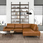 Corbin MCM Tan Leather Sectional Chaise Sofa 108"