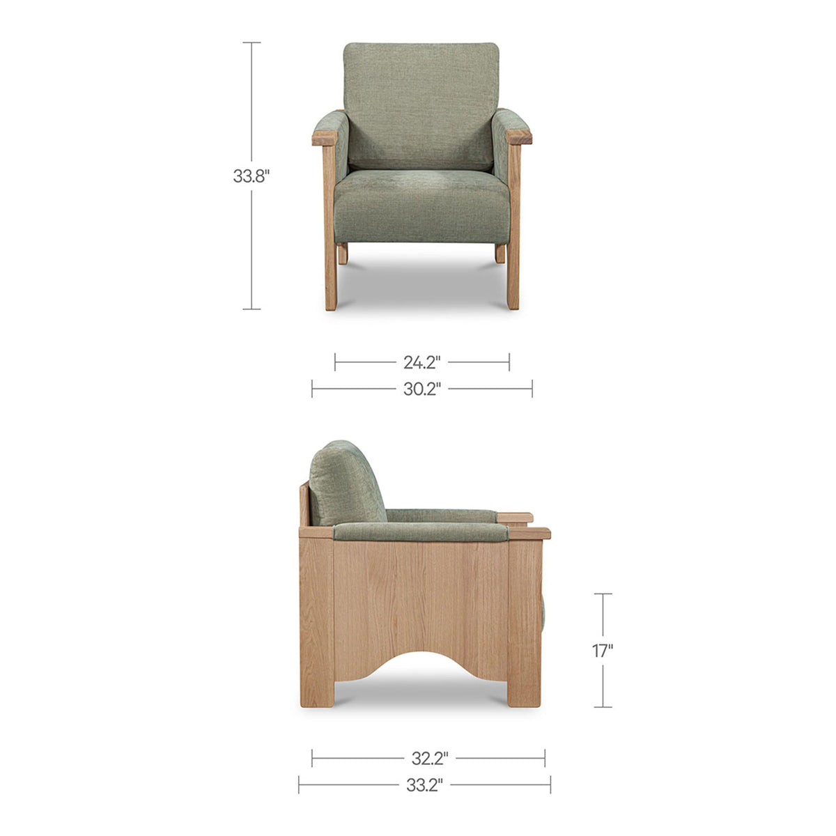 Bauer Accent Chair – 30.25" Upholstered Accent Chair (2 Colors) (6)