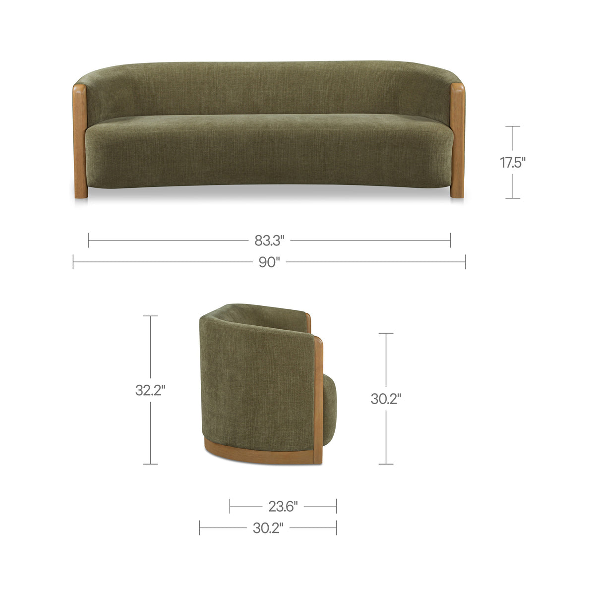 Anya Sofa – 90" Upholstered Sofa (2 Colors) (4)
