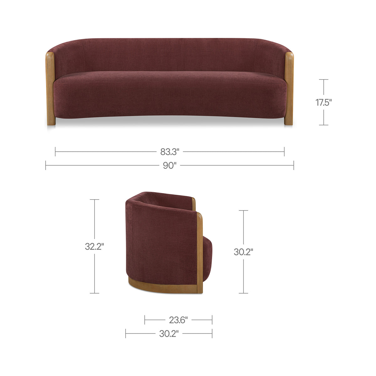 Anya Sofa – 90" Upholstered Sofa (2 Colors) (7)