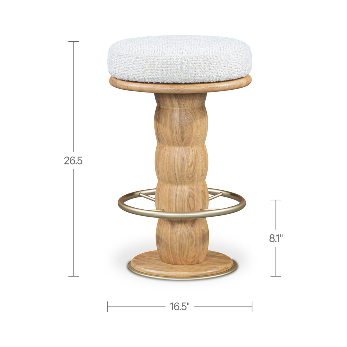 Nio Swivel Counter Stool – 16.5" Upholstered Swivel Counter Stool (8)