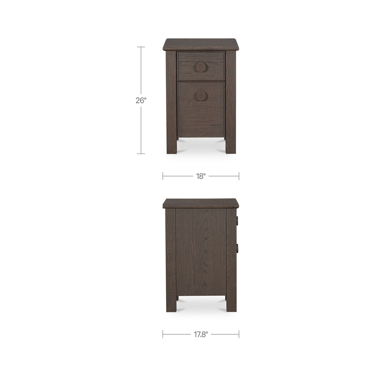 Loren Nightstand – 18" to 32" Oak Veneer Nightstand (2 Colors) (8)